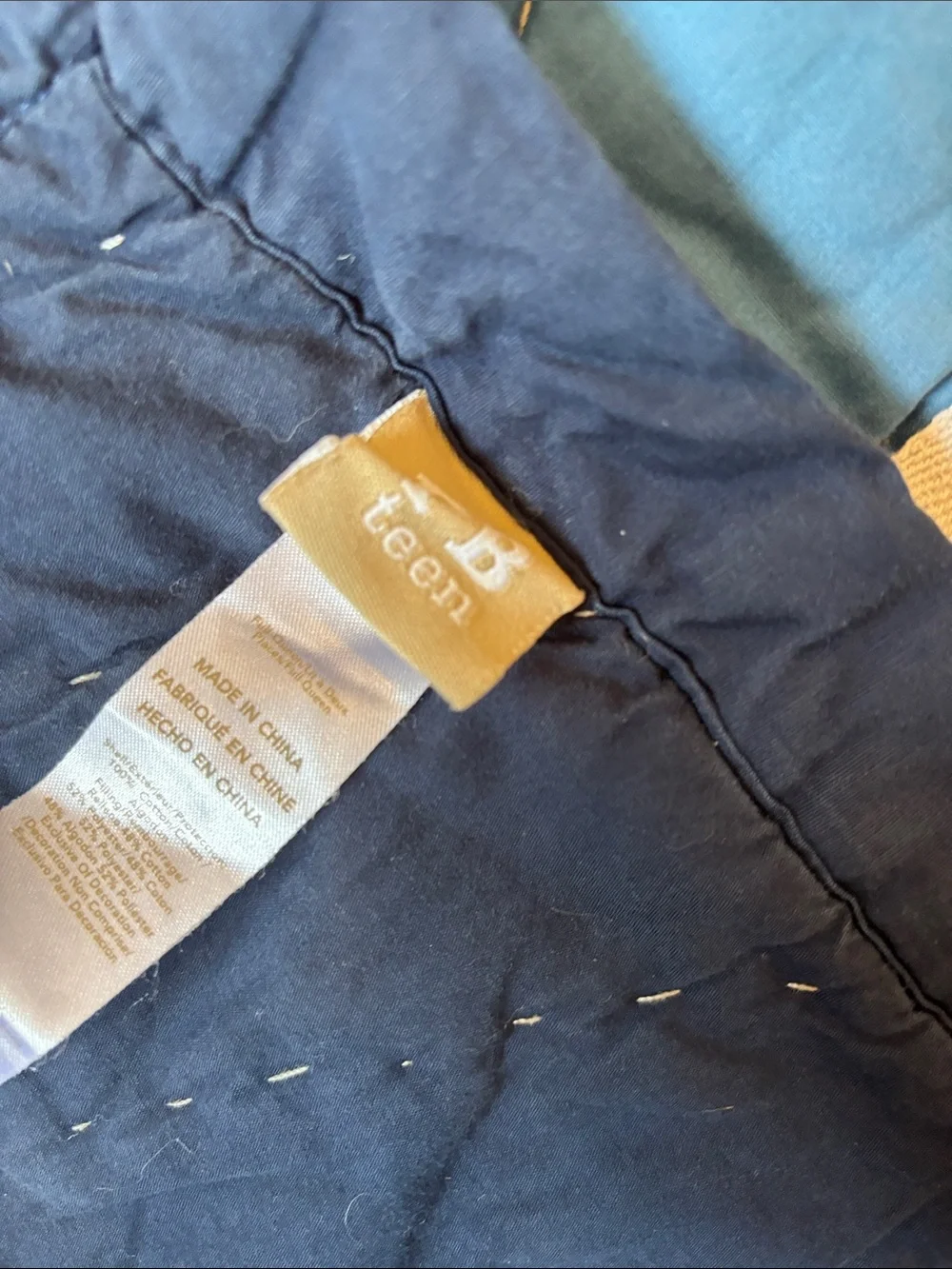 Pottery Barn Teen Navy, Burgundy, Teal, Cream NFL Patchwork Quilt